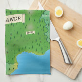 kaart van Frankrijk Theedoek (Quarter Fold)