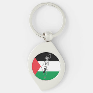 Kaart van Free Palestine Palestine op Palestine Fl Sleutelhanger