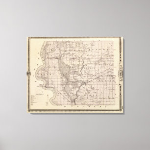 Kaart van Fremont County, staat Iowa Canvas Afdruk