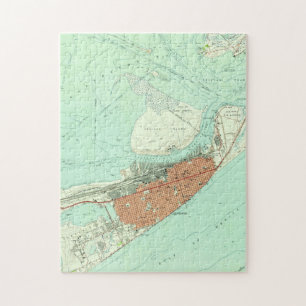 kaart van Galveston Texas (1954) 3 Legpuzzel
