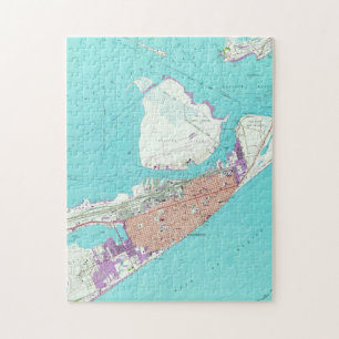 kaart van Galveston Texas (1954) Legpuzzel