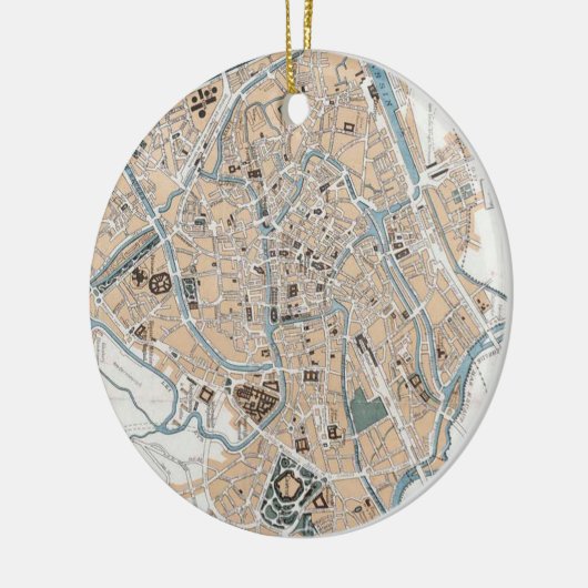  kaart van Gent België (1905) Keramisch Ornament (Links)