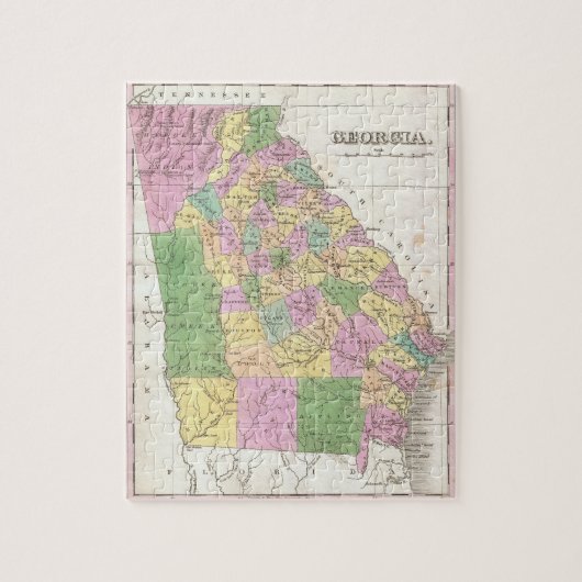  kaart van Georgië (1827) Legpuzzel (Verticaal)