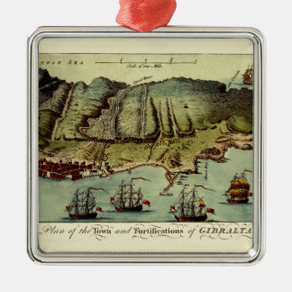 Kaart van Gibraltar 1765 Metalen Ornament