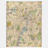 Kaart van Glasgow, Engeland Fleece Deken (Voorkant)