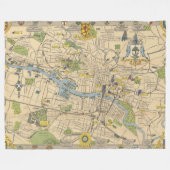 Kaart van Glasgow, Engeland Fleece Deken (Voorkant (Horizontaal))