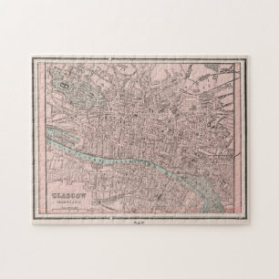 kaart van Glasgow Scotland (1901) Legpuzzel