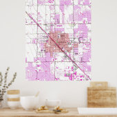  kaart van Glendale Arizona (1957) Poster (Keuken)