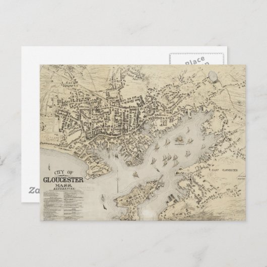 kaart van Gloucester Massachusetts (1873) (Voorkant / Achterkant)