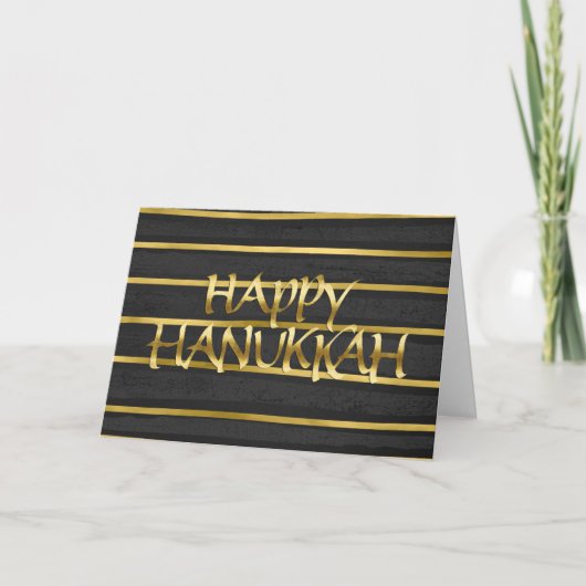 Kaart van gouden en koolstape Hanukkah (Voorkant)