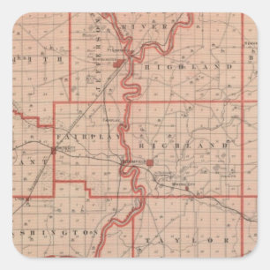 Kaart van Greene County Vierkante Sticker