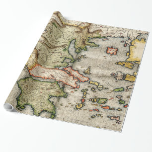 kaart van Griekenland (1596) Cadeaupapier