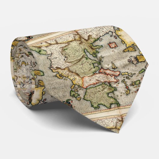 kaart van Griekenland (1596) Stropdas (Opgerold)