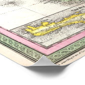 kaart van Griekenland (1853) Poster (Hoek)