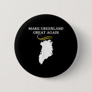 Kaart van Groenland met Trump Hair Make Greenland Ronde Button 5,7 Cm