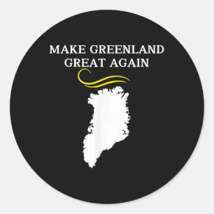 Kaart van Groenland met Trump Hair Make Greenland Ronde Sticker