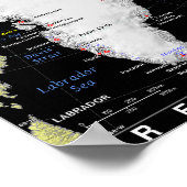 Kaart van Groenland Poster (Hoek)