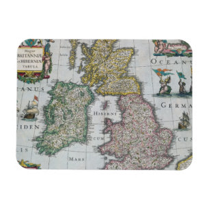 Kaart van Groot-Brittannië 1631 Magneet