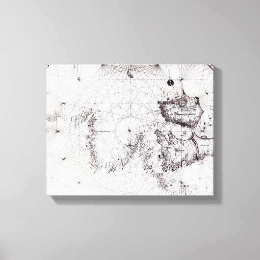 Kaart van Groot-Brittannië, Frankrijk en Spanje, 1 Canvas Afdruk (Voorkant)