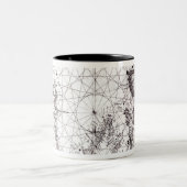 Kaart van Groot-Brittannië, Frankrijk en Spanje, 1 Tweekleurige Koffiemok (Center)