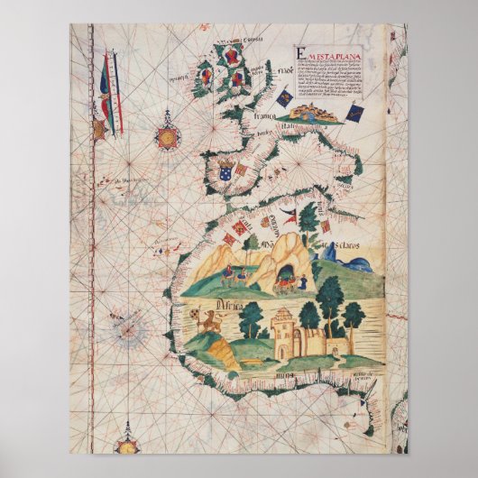 Kaart van Groot-Brittannië Poster (Voorkant)