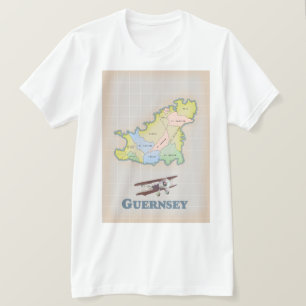 kaart van Guernsey T-shirt