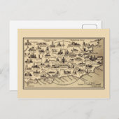 kaart van Guildford, Surrey, Londen, Kent (Voorkant / Achterkant)