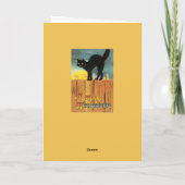 Kaart van Halloween van de Kat van de Pompoen van (Achterkant)