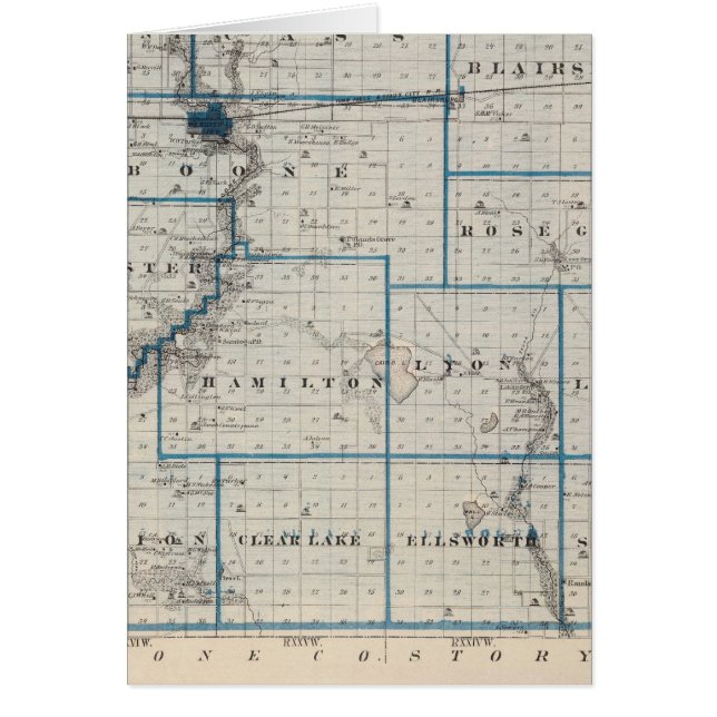 Kaart van Hamilton County, staat Iowa (Voorkant)