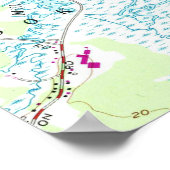  kaart van Hampton Beach NH (1957) Poster (Hoek)