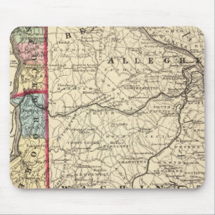 Kaart van Hancock, Brooke, Ohio, de provincies Mar Muismat
