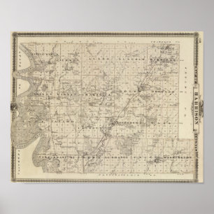 Kaart van Harrison County, staat Iowa Poster