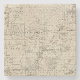 Kaart van Harrison County, staat Iowa Stenen Onderzetter