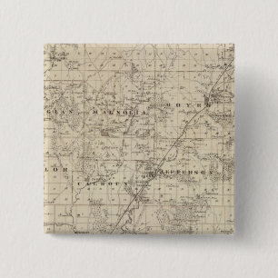 Kaart van Harrison County, staat Iowa Vierkante Button 5,1 Cm