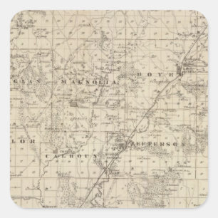 Kaart van Harrison County, staat Iowa Vierkante Sticker