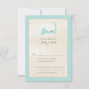 Kaart van Harwich Cape Cod Bruiloft RSVP menu