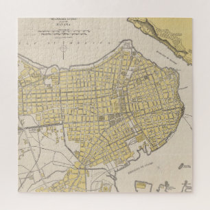 kaart van Havana Cuba (1905) Legpuzzel