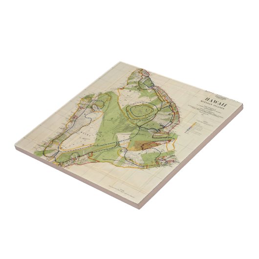  kaart van Hawaï (1906) Tegeltje (Zijkant)