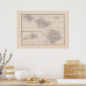  kaart van Hawaii Poster (Keuken)