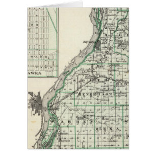 Kaart van Henderson County en Oquawka