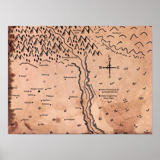 Kaart van het Acktar-Poster Poster (Voorkant)