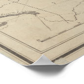 kaart van het Adirondack-gebergte (1874) Poster (Hoek)