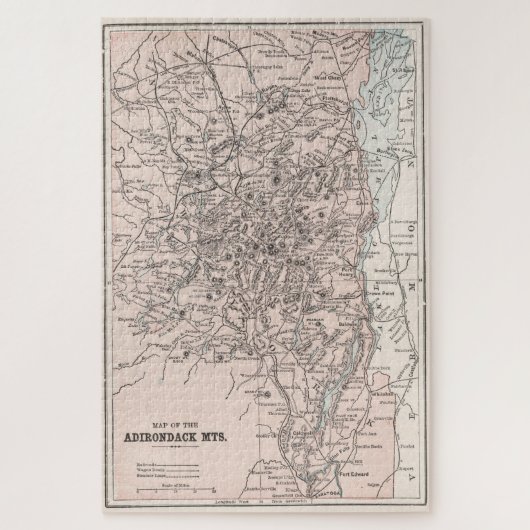 kaart van het Adirondack-gebergte (1901) Legpuzzel (Verticaal)