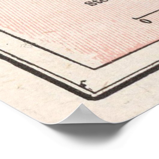 kaart van het Adirondack-gebergte (1901) Poster (Hoek)