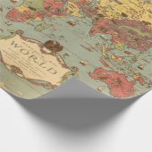  kaart van het Afbeelding van de wereld Cadeaupapier (Hoek)