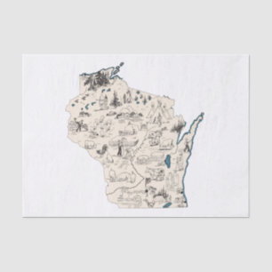  kaart van het Afbeelding van Wisconsin Tissuepapier