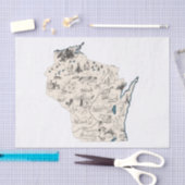  kaart van het Afbeelding van Wisconsin Tissuepapier (Craft)