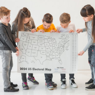 Kaart van het Amerikaanse Electoral College 2024 Poster