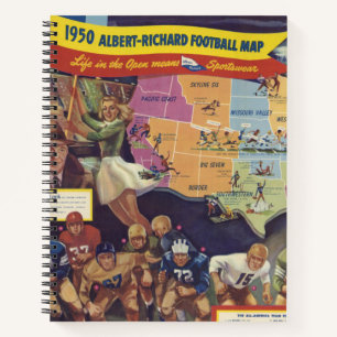 kaart van het Amerikaanse Football uit de jaren v Notitieboek