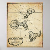 Kaart van het beruchte Devil-eiland c. 1764 Poster (Voorkant)